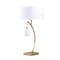 Homeroots 29" Gold Metal Two Light Arched Table Lamp With White Drum Shade 524265 - alternate 7