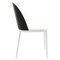 Leisuremod Tule Dining Side Chair with Leather Seat and White Powder-Coated Steel Frame, Black/White, 2PK TWCBL18W2 - alternate 5