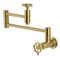 Kingston Brass Wall Mount Pot Filler Faucet with Knurled Handle, Brushed Brass KS8107RKX - alternate 1