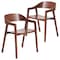 Leisuremod Rivo Collection Elegant Dining Chair in Dark Brown Wood, 2PK RC20WBR2 - alternate 1