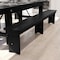 Flash Furniture HERCULES 8FT x 12in Black Wash Antique Solid Pine Farmhouse Folding Bench w/Foldable Locking Legs XA-B-96X12-L-BW-GG - alternate 6