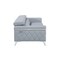 Homeroots 89" Light Blue Italian Leather Sofa With Silver Legs 534157 - alternate 11
