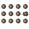 Homeroots Set of Twelve Brown And Black Geometric Ceramic Drawer Pull Knobs, 12PK 358095 - alternate 4