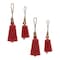 Homeroots Set of Four Red And Natural Holiday Bell Shaped Ornaments, 4PK 633354 - alternate 4