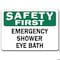 Signmission Safety Sign, 14 in Height, Plastic, 10 in Length, Emergency Shower Eye Bath SF-Emergency Shower Eye Bath - alternate 6