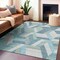 Homeroots 8' X 10' Teal Blue Geometric Washable Indoor Outdoor Area Rug 608073 - alternate 8
