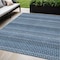 Homeroots 5' X 8' Denim Blue And Sky Blue Striped Washable Indoor Outdoor Area Rug 610583 - alternate 1