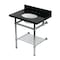 Kingston Brass 30-Inch Black Granite Console Sink with Brass Legs and Shelf, 8-Inch, 3-Hole KVPK30KBB1 - alternate 1