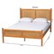 Baxton Studio Jenn Golden Brown Wood Japandi Queen Size Platform Bed with Distressed-Finished Rattan 253-13897-ZORO - alternate 6