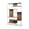 Homeroots 75" Brown And Silver Metal and Wood Six Tier Bookcase 380386 - alternate 1
