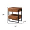Homeroots 28" Black And Brown Iron and Solid Wood Square Live Edge Two Drawer Nightstand 571533 - alternate 7