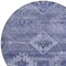Homeroots 8' Navy Blue And Denim Blue Round Southwestern Washable Indoor Outdoor Area Rug 588710 - alternate 5