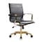 Leisuremod Harris Faux Leather Office Chair with Gold Frame, Black HOG19BLL - alternate 1