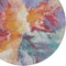 Homeroots 8' Orange Red And Teal Blue Round Abstract Washable Indoor Outdoor Area Rug 615616 - alternate 5