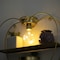 Vintiquewise Heart-Shaped 2-Tier Floating Metal Wall Shelf with Overhead Light Bulb - Decorative QI004691.Hrtgold - alternate 6