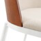 Leisuremod Tule Fabric Dining Side Chair with White Powder-Coated Steel Frame, Walnut/Beige TWCWN18BG - alternate 4