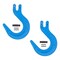 Mytee Products 5/8in Grade 100 Clevis Foundry Hook-WLL 8800 LBS-Blue Clevis Hook for Towing, Lifting & Rigging, 2PK FH58-G100x2 - alternate 1