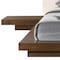 Homeroots Walnut and White Wood And Faux Leather King Bed Frame With Attached Nightstands 486264 - alternate 6
