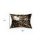 Homeroots Set of Two 12" X 20" Chocolate and Gold Abstract Cowhide Lumbar Throw Pillows with Glitter, 2PK 544642 - alternate 2