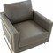 Leisuremod Lincoln Leather Accent Armchair with Gold Frame, Grey LA31GR-L - alternate 3