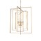 Homeroots Antiqued Gold Geometric Four Light Metal Dimmable Chandelier 611358 - alternate 1