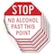 Signmission Stop No Alcohol Past This Point, 4 inch X 4 inch, Vinyl Decal, 5PK OC-D-5PACK-4-222 - alternate 1