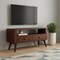 Homeroots 35in Brown Solid Wood Enclosed and Open Storage TV Stand 719185 - alternate 5