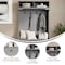Flash Furniture Fraser 40" Wide Hall Tree with Double Door Storage Bench, Coat Rack with 4 Black Double Hooks, and 2 Upper Storage Cubbies in Gray NAN-FY-HY-HT04-GRY-GG - alternate 9
