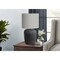 Monarch Specialties Lighting, 17"h, Table Lamp, Black Ceramic, Grey Shade, Contemporary I 9781 - alternate 2