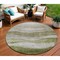 Homeroots 8' Green And Beige Round Abstract Washable Indoor Outdoor Area Rug 604973 - alternate 1