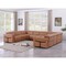 Homeroots Chestnut Italian Leather Power Reclining U Shaped Eight Piece Corner Sectional With Console 634686 - alternate 5