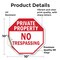 Signmission Private Property No Trespassing, 10 Inch X 10 Inch, Vinyl Decal OC-D-10-161 - alternate 2