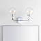 Jonathan Y Caleb 18" 2-Light Contemporary Transitional Iron/Glass LED Vanity Light, Chrome/Black JYL9057A - alternate 4