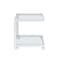 Homeroots 21" Clear And White Glass And Steel Printer Cart 523893 - alternate 5
