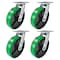 Hyw Products Heavy Duty Caster Set 8in Green Polyurethane on Cast Iron Wheels, 4 Swivel, 4PK 40-80S-A1-PC-4 (G) - alternate 1