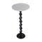 Homeroots 25" White and Black Marble and Aluminum Round Pedestal End Table 634880 - alternate 5
