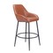 Homeroots Set of Two 30" Brown And Black Faux Leather And Steel Bar Height Bar Chairs 555707 - alternate 7