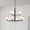 Vidalite Seren 9-Light Matte Black Chandelier With Handmade Glass Shades, Modern Style Pendant Chandelier CE1013061 - alternate 4