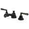 Kingston Brass Widespread Bathroom Faucet with Brass Pop-Up, Matte Black KS4460HL - alternate 1