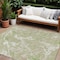 Homeroots 9' X 12' Artichoke Green And Ivory Abstract Washable Indoor Outdoor Area Rug 600064 - alternate 1
