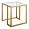 Homeroots 22" Brass And Clear Glass And Steel Square End Table 543846 - alternate 3