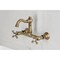 Kingston Brass Two-Handle Wall Mount Bridge Kitchen Faucet, Antique Brass KS3253AX - alternate 4