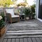 Homeroots 3' X 5' Charcoal And Gray Striped Washable Indoor Outdoor Area Rug 605891 - alternate 5
