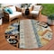 Homeroots 8' Black Ivory And Copper Round Aztec Washable Indoor Outdoor Area Rug 598456 - alternate 1