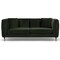 Homeroots 84" Dark Green Velvet Sofa With Black and Gold Legs 488835 - alternate 2