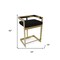Homeroots 30" Black and Gold Velvet and Stainless Steel Low Back Bar Height Bar Chair 555064 - alternate 3
