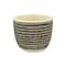 Homeroots Black And White Ceramic 39 Ounce Dotted Round Distressed Pot Planter 487439 - alternate 1