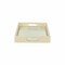 Homeroots 16in White Gold Rectangular Wood Handmade Tray With Handles 483294 - alternate 5