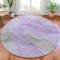 Homeroots 8' Lavender And Gray Round Abstract Washable Indoor Outdoor Area Rug 631835 - alternate 4