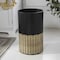 Happimess Asher Modern 4.13-Gallon 2-Tone Faux Wicker/Metal Cylinder Waste Basket, Black/Natural HPM1102C - alternate 1